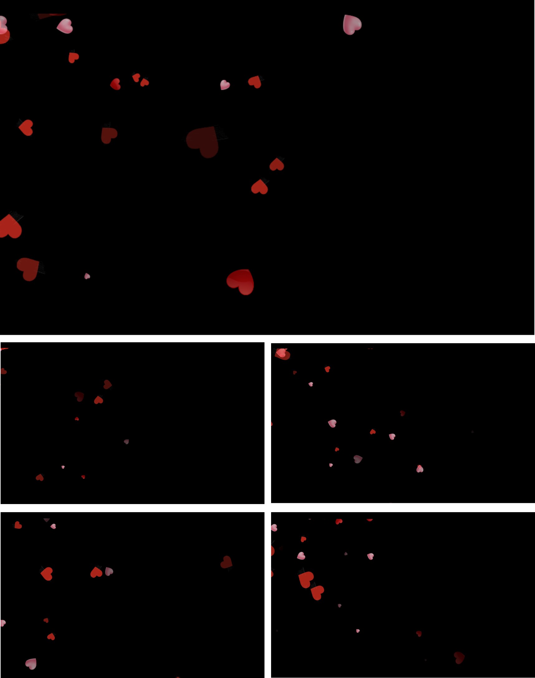 爱心粒子飘落透明通道