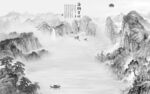国画灰色意境山水 TIF分层