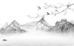 别墅灰色背景山水 TIF分层