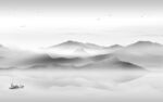 爆款高清灰色山水 TIF分层