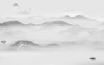 新中式高清灰色山水 TIF分层