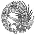 凤凰辅助底纹线描图白描图分层图