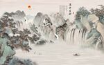 新中式山水背景墙
