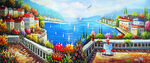地中海风情油画装饰画