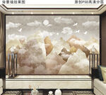 新中式山水背景墙