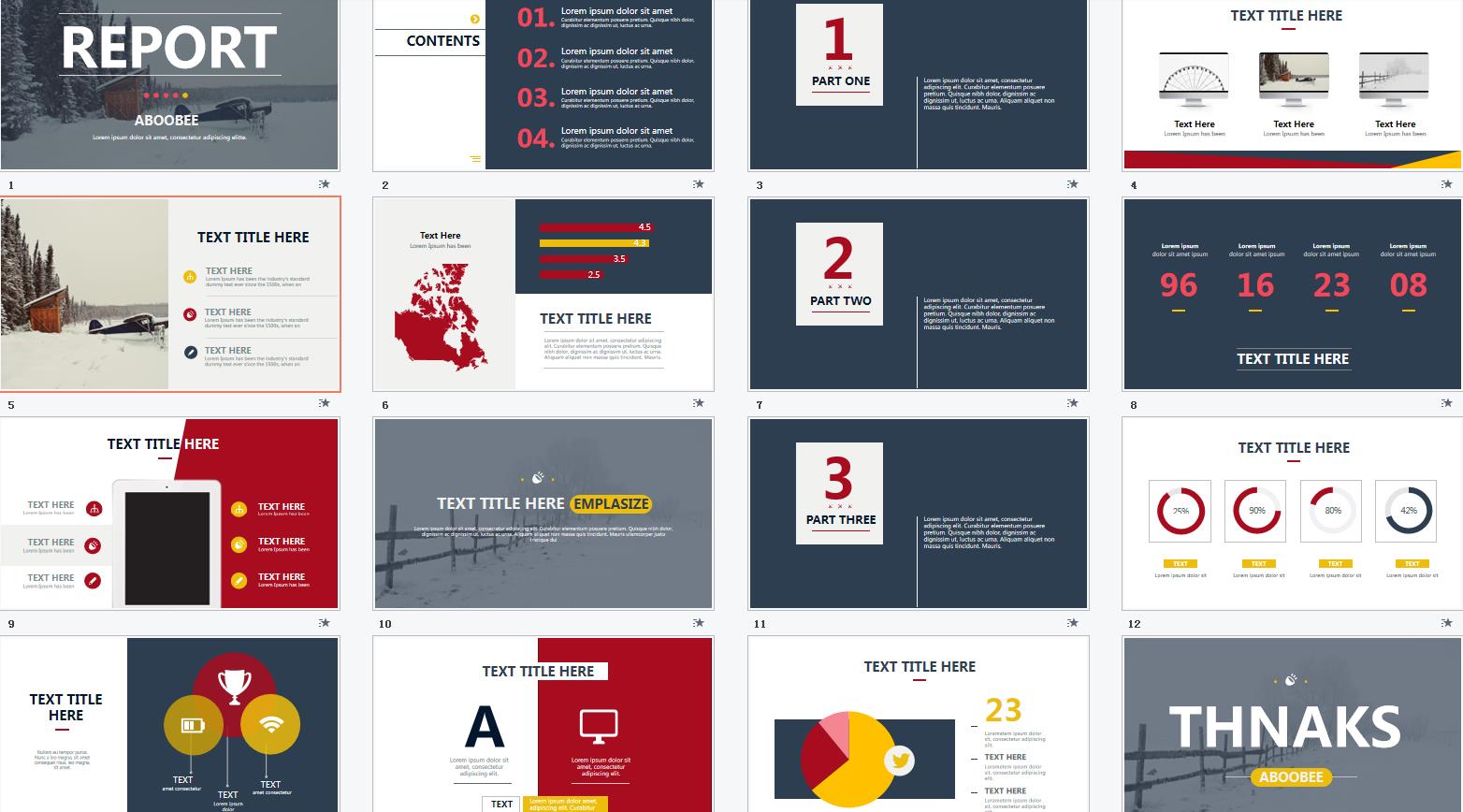 黑红主色调PPT演示模板