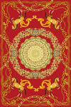 红色马儿地毯丝巾图案设计