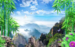 意境山水背景墙装饰画