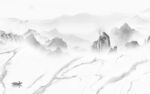 爵士白中式灰色山水 tif分层