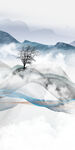 简约 玄关画山水 TIF分层图