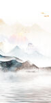 中国风玄关山水 TIF 分层画