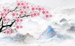 新中式山水背景墙