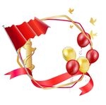 矢量国庆节庆祝海报边框气球