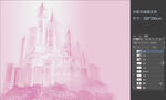 粉色城堡背景墙壁画公主房子