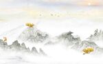 新中式山水背景墙