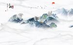 中式山水背景墙图片