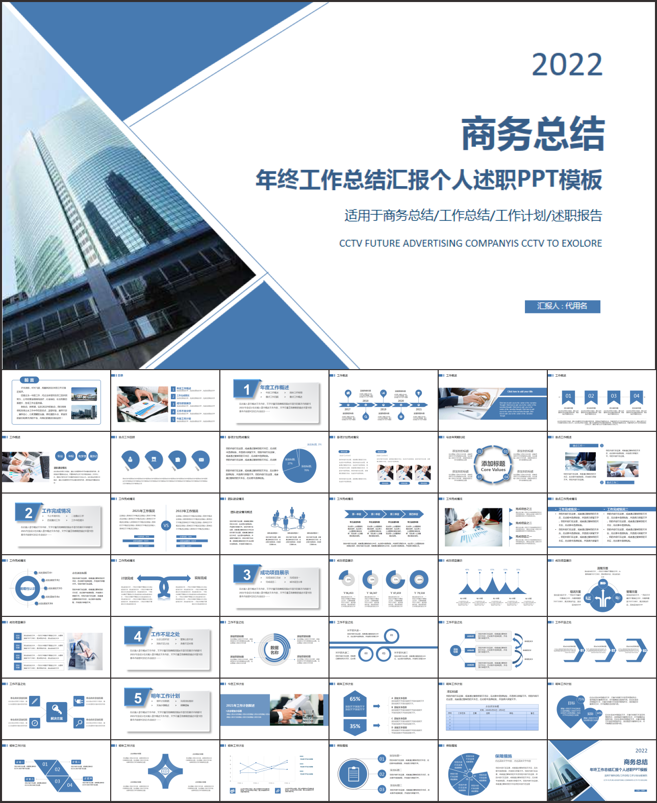 商务工作总结汇报PPT模板