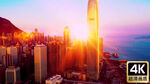 曙光中的城市建筑群