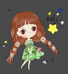 手绘插画女孩
