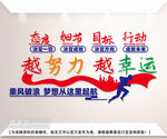 越努力越幸运企业文化墙