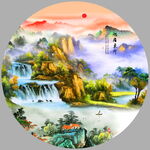 圆形山水画 