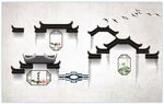 江南水乡马头墙背景墙挂件