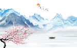 现代 新山水背景 tif分层画