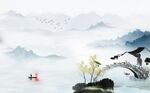 新中式山水背景墙