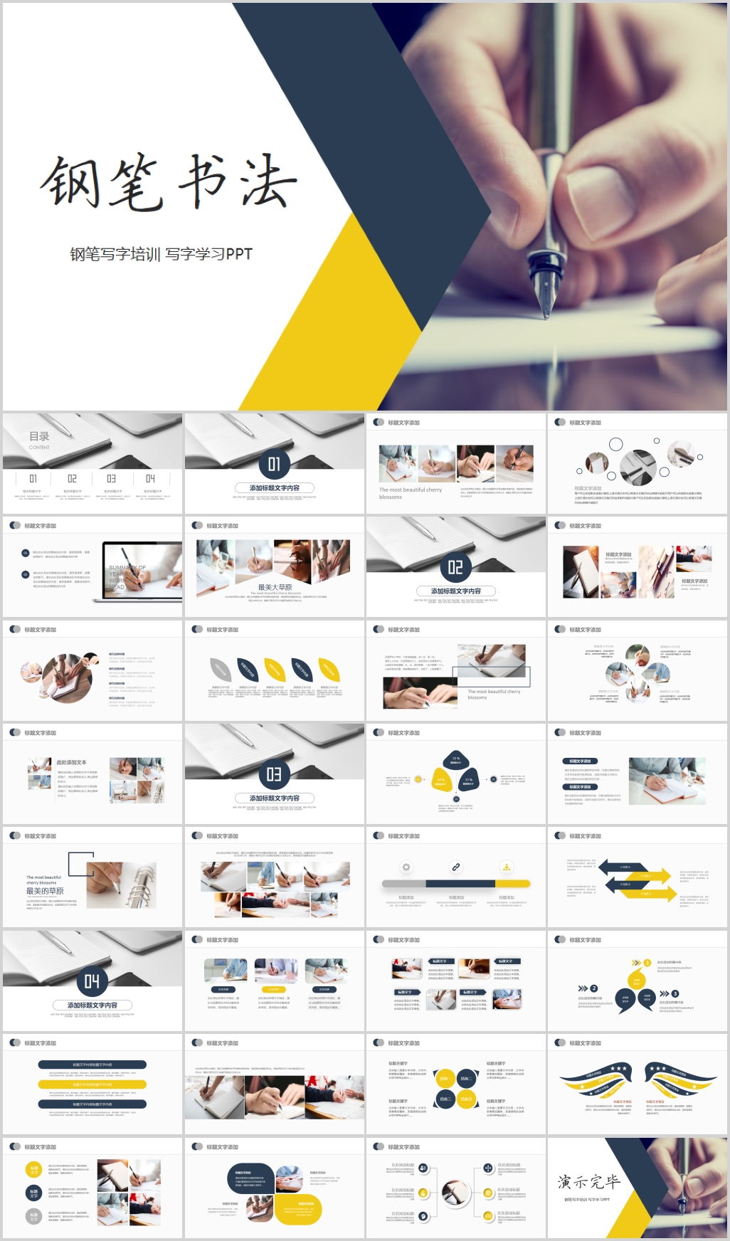 钢笔书法硬笔书法写字PPT