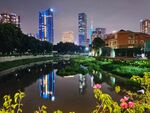广东广州魅力城市小区灯光夜景
