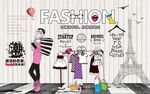 女装服装店背景墙图片