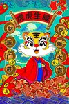 国潮老虎插画