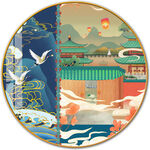 国潮中国风祥云装饰画