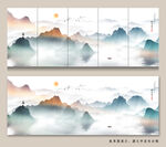 新中式抽象山水画