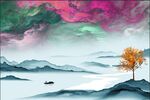 新中式意境山水背景图片