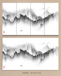 抽象现代水墨山水画