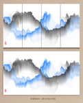 现代山水水墨画
