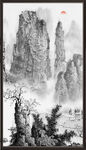 山水国画山水风景
