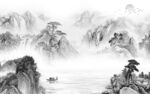 大气灰色山水文件分层 