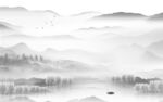 人气 客厅风景山水 TIF分层