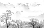 中式客厅风景山水 TIF分层