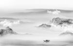 简约 客厅灰色山水 tif分层