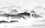 意境 灰色山水背景 tif分层