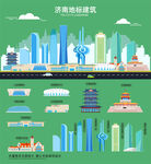 济南地标建筑剪影