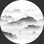 圆形山水画
