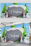 3D渲染圣诞节海报展板