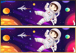 儿童房装饰画 宇航员