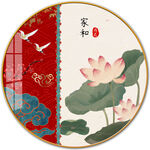荷花家和国潮水墨民宿装饰画