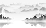 高清 灰色简约山水 文件分层 