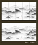 手绘抽象水墨画